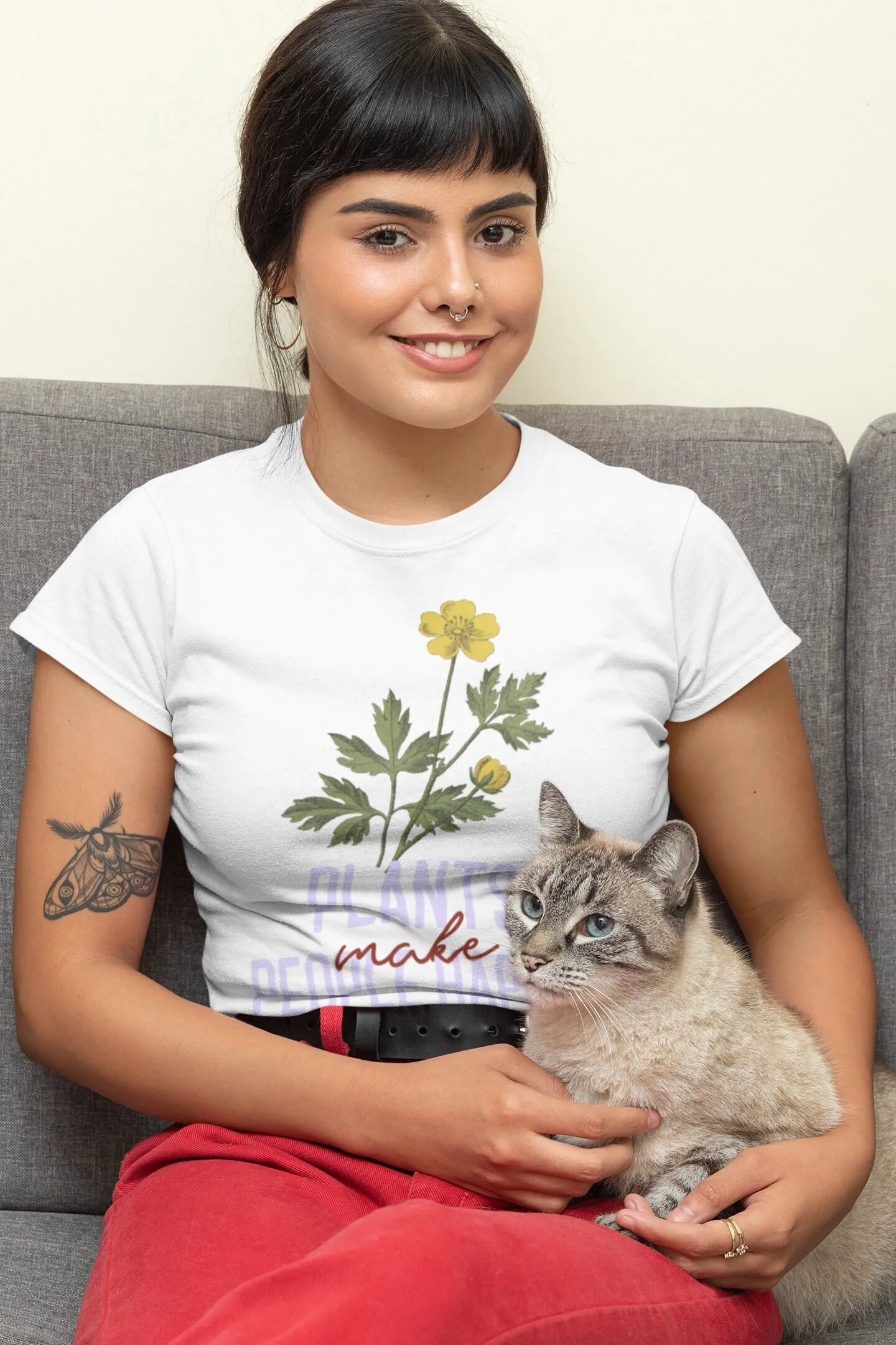 Plant Parent T Shirt - Rośliny robią ludzi szczęśliwymi Inspirująca koszulka